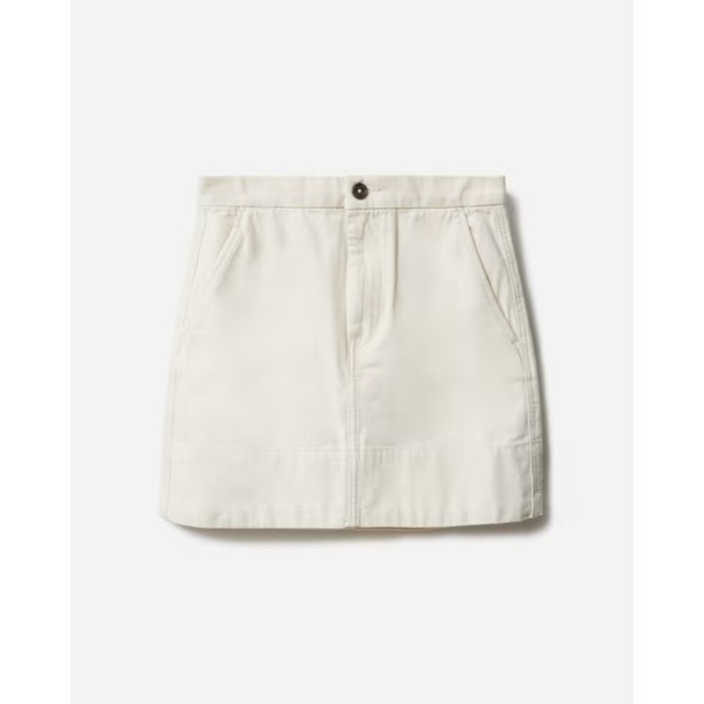 NEW! Everlane The Canvas Skirt Off White Cream Bone Classic‎ Preppy Mini Skirt 6 - Picture 2 of 9